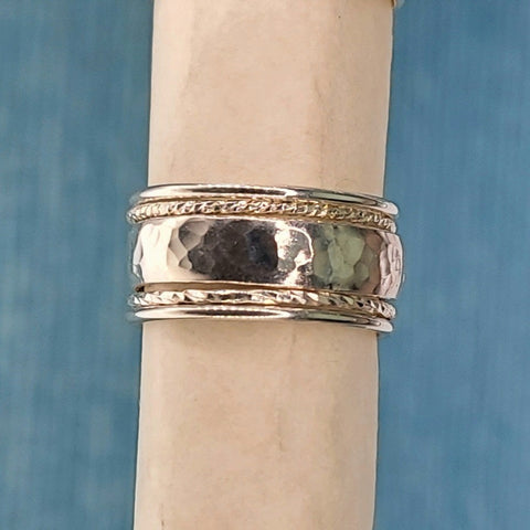 Bold Hammered w/ Glitters & Thin Bands (All Sterling Silver)