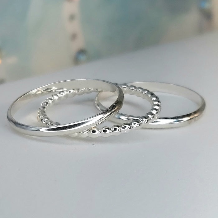 Beaded Berri & Classic Bands (sterling silver) Shelby's Toe Rings
