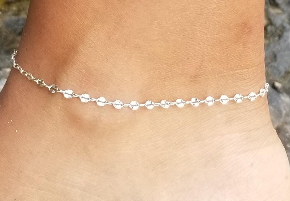 Simple silver anklets store for girls