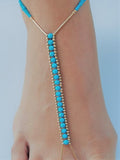 Turquoise Crystal & 14K Gold-Fill Foot Jewel