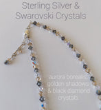 Swarovski™ Crystals Anklet - Light Crystals & Black Diamond