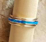 Thin Bands & Blue Opal Channel (Select Band Style)