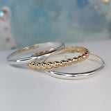 Beaded Berri (14K gold-fill) & Classic Bands (Sterling Silver) Sizes 1 thru 11