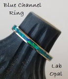 Blue Opal Channel Ring