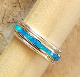 Thin Bands & Blue Opal Channel (Select Band Style)