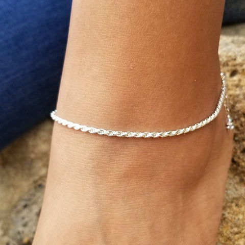 Diamond Cut Anklet (Sterling Silver) (2)