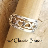 Heart (sterling silver) & Bands (sterling silver)