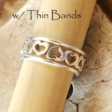 Heart (sterling silver) & Bands (sterling silver)