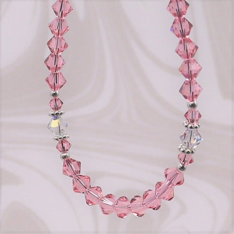 Swarovski™ Crystals Necklace -  Light Rose