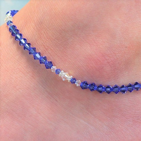 Swarovski™ Crystals Anklet - Sapphire