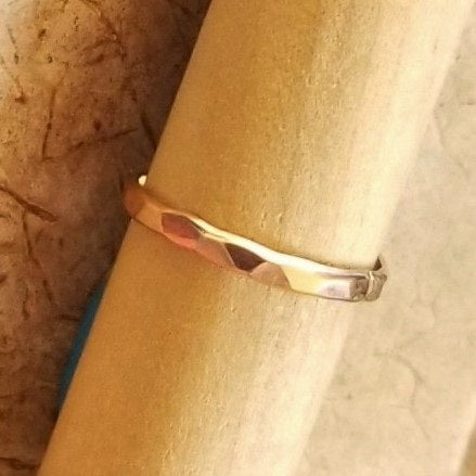 Hammered Dimpled Rose Gold-Filled Ring
