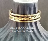 Thin Braid & Thin Bands (choose sterling silver or 14k gold-filled styles)