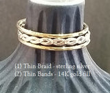 Thin Braid & Thin Bands (choose sterling silver or 14k gold-filled styles)